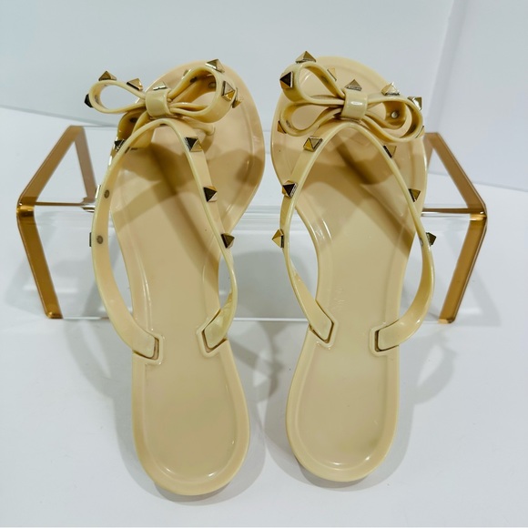 ITALIAN JELLY SUMMER SANDALS GOLD STUD EMBELLISHED SIZE 9 (39) EXCELLENT COND - Picture 10 of 12